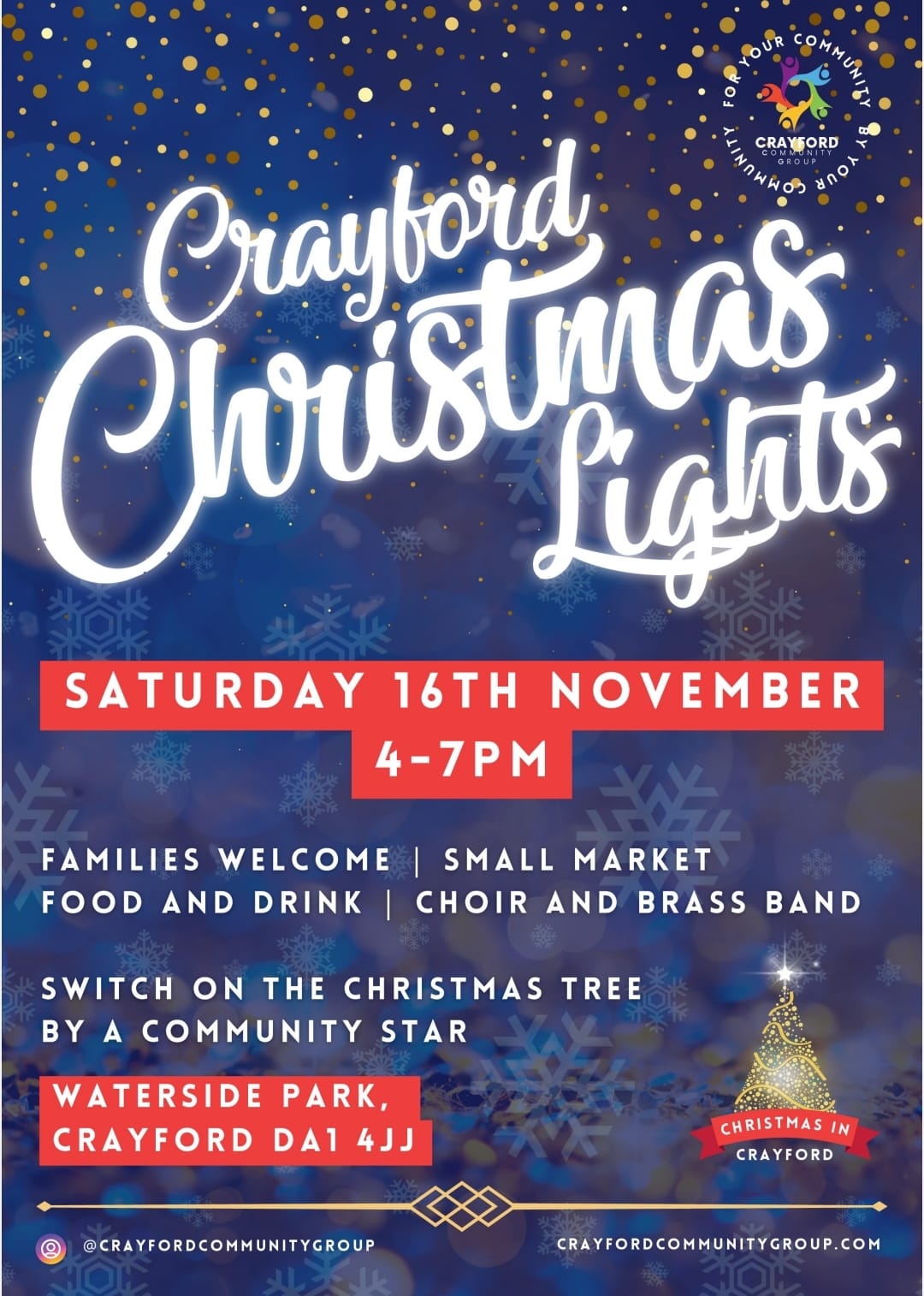 Join us for the switching on of the Crayford Christmas Lights